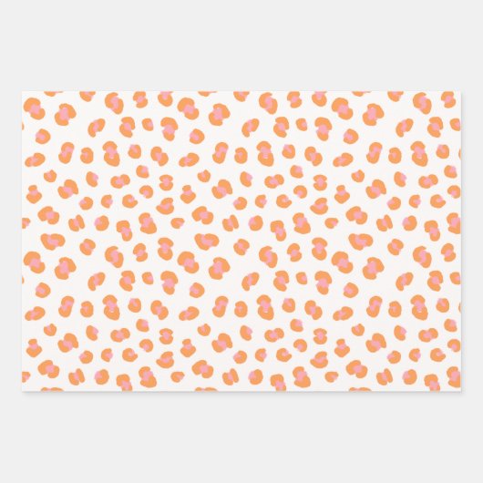 Trendy Sinaasappel Roze Leopard Print Gift Inpakpapier Vel (Voorkant 3)