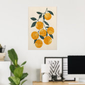Trendy Sinaasappels Digitale Kunstprint - Minimali Poster (Thuiskantoor)