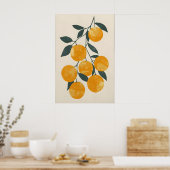 Trendy Sinaasappels Digitale Kunstprint - Minimali Poster (Keuken)