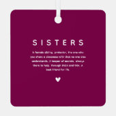 Trendy SISTERS Foto & Quote Keepsake Gift Metalen Ornament (Achterkant)