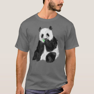 Trendy Sitting Panda Beer Painting T-shirt
