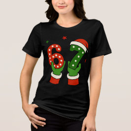 Trendy "Six Seven" Suikerstok Kerstmis Tri-Blend Shirt