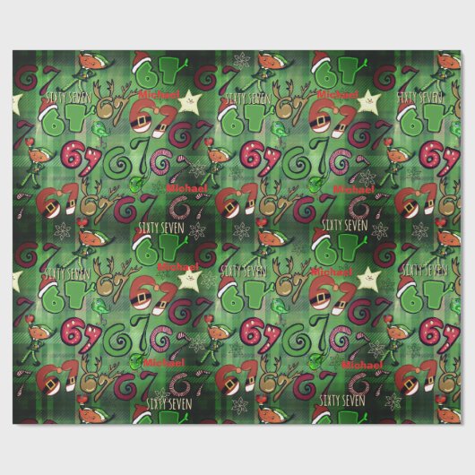 Trendy Sixty Seven  Wrapping Paper I Lucky 67 Cadeaupapier (Vlak)