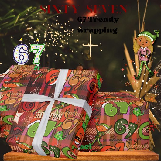 Trendy  Sixty Seven  Wrapping Paper I red plaid Cadeaupapier