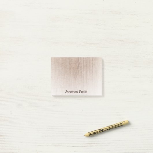 Trendy Sjabloon Elegant Distress Text Wood Look Post-it® Notes (Op bureau)