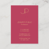 Trendy Sjabloon Elegant Monogram Modern Verticaal Visitekaartje (Achterkant)