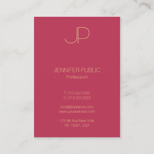 Trendy Sjabloon Elegant Monogram Modern Verticaal Visitekaartje (Achterkant)
