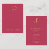 Trendy Sjabloon Elegant Monogram Modern Verticaal Visitekaartje (Voorkant / Achterkant)