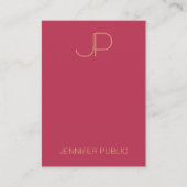 Trendy Sjabloon Elegant Monogram Modern Verticaal Visitekaartje (Voorkant)
