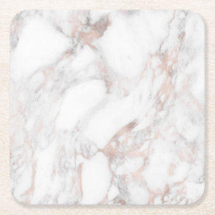 Trendy Sjabloon Elegant Roos Gold White Marble Kartonnen Onderzetters