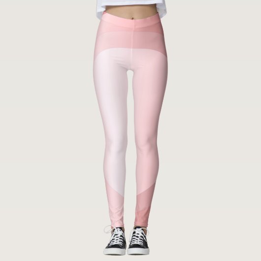 Trendy Sjabloon Elegant Roos Gold White Modern Leggings (Voorkant)