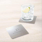 Trendy Sjabloon Gold Silver Initiaal Monogram Kartonnen Onderzetters (Insitu)