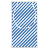 Trendy Sjabloon Modern Blue White Striped Creative Klein Cadeauzakje (Achterkant)