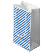 Trendy Sjabloon Modern Blue White Striped Creative Klein Cadeauzakje (Voorkant Gekanteld)