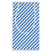 Trendy Sjabloon Modern Blue White Striped Creative Klein Cadeauzakje (Voorkant)