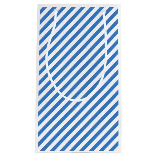 Trendy Sjabloon Modern Blue White Striped Creative Klein Cadeauzakje (Voorkant)