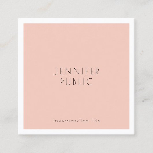 Trendy Sjabloon Modern Minimalistisch design Elega Vierkante Visitekaartje (Voorkant)