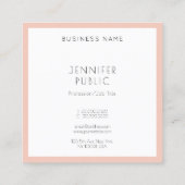 Trendy Sjabloon Modern Minimalistisch design Elega Vierkante Visitekaartje (Achterkant)