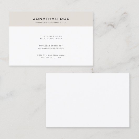Trendy Sjabloon voor eenvoudig ontwerp Visitekaartje (Voorkant / Achterkant)