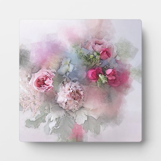 Trendy Sjabloon Waterverf Rozen Flowers Floral Fotoplaat (Voorkant)