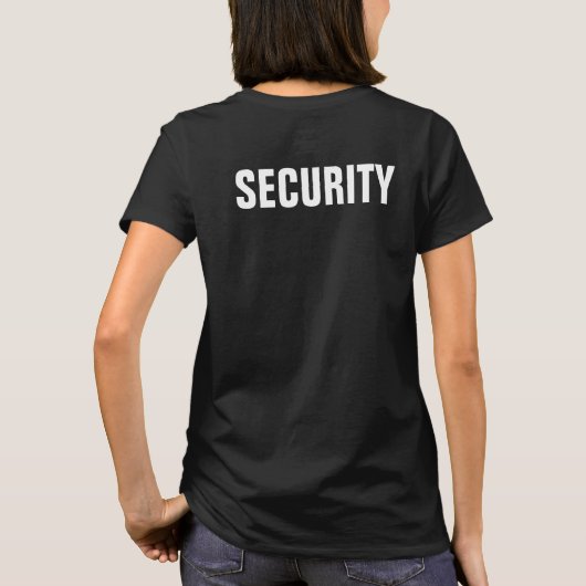 Trendy Sjabloon Weemens Security Black White T-shirt (Achterkant)