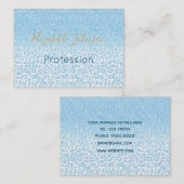 Trendy Sky-Blue Glitter Leopard Print Ombre Design Visitekaartje (Voorkant / Achterkant)