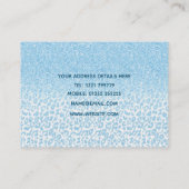 Trendy Sky-Blue Glitter Leopard Print Ombre Design Visitekaartje (Achterkant)
