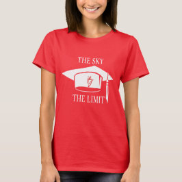 Trendy Sky is de grens van het hoogste Logo rood o T-shirt