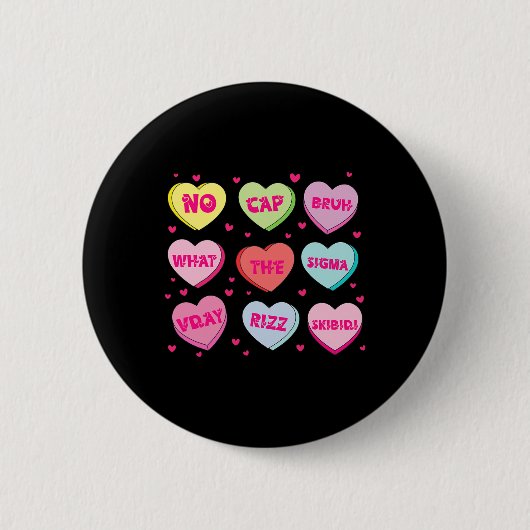 Trendy Slang Gespreksharten Valentijnsdag D Ronde Button 5,7 Cm (Voorkant)