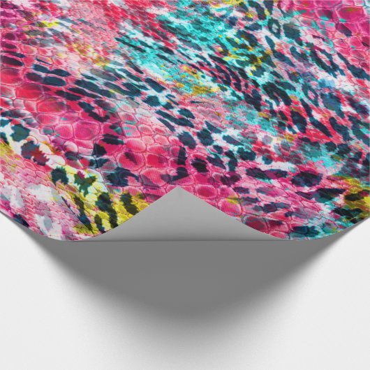 trendy slang skin leopard animal print blend neon cadeaupapier (Hoek)