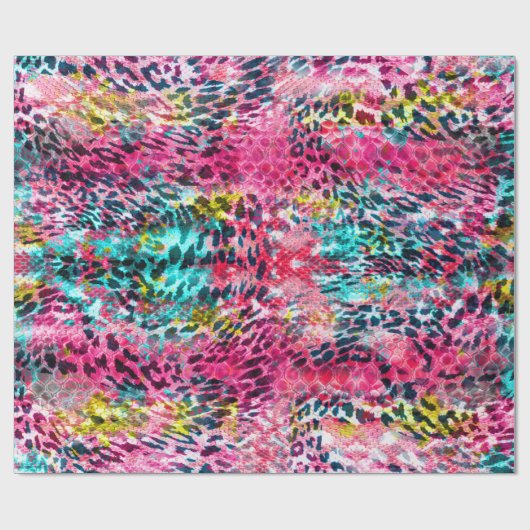 trendy slang skin leopard animal print blend neon cadeaupapier (Vlak)
