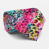 trendy slang skin leopard animal print blend neon stropdas (Opgerold)