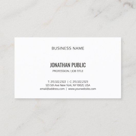 Trendy Slank Design Black White Sjabloon B&W-koel Visitekaartje (Achterkant)