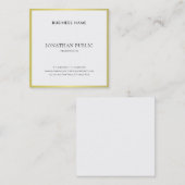 Trendy Slank Design Creative Gold Plain Luxe Vierkante Visitekaartje (Voorkant / Achterkant)