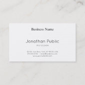 Trendy Slank Design Elegant Silver Plain Luxe Visitekaartje (Achterkant)