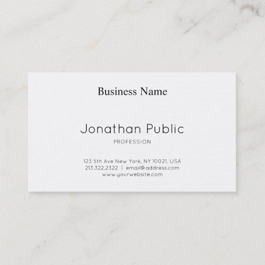 Trendy Slank Design Elegant Silver Plain Luxe Visitekaartje (Achterkant)