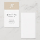 Trendy Slank Professional, stijlvol, wit monogram Visitekaartje (Voorkant / Achterkant)