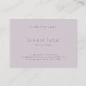 Trendy Sleek Modern Elegant Paars Minimalist Chic Visitekaartje (Achterkant)