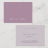 Trendy Sleek Modern Elegant Paars Minimalist Chic Visitekaartje (Voorkant / Achterkant)