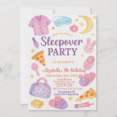 Trendy Sleepover verjaardagsuitnodiging Kaart (Voorkant)