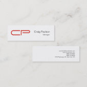 Trendy Slim Black Red White Monogram Visitekaartje (Voorkant / Achterkant)