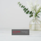 Trendy Slim Grey Red White Monogram Visitekaartje (Staand voorkant)