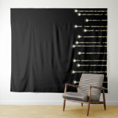 Trendy Slingerlichtjes op Zwarte Photobooth Wandkleed (In Situ (horizontaal))