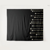 Trendy Slingerlichtjes op Zwarte Photobooth Wandkleed (Voorkant (horizontaal))