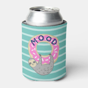 Trendy Sloth & Pink Iced Donut Blikjeskoeler
