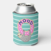 Trendy Sloth & Pink Iced Donut Blikjeskoeler (Blikje Achterkant)