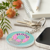 Trendy Sloth & Pink Iced Donut Sleutelhanger (Voorkant Rechts)