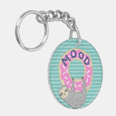 Trendy Sloth & Pink Iced Donut Sleutelhanger (Voorkant Links)