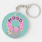 Trendy Sloth & Pink Iced Donut Sleutelhanger (Achterkant)