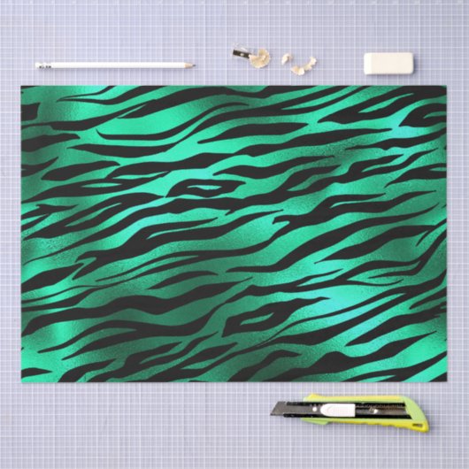 Trendy smaragdgroene dierenprint tissuepapier (Craft)